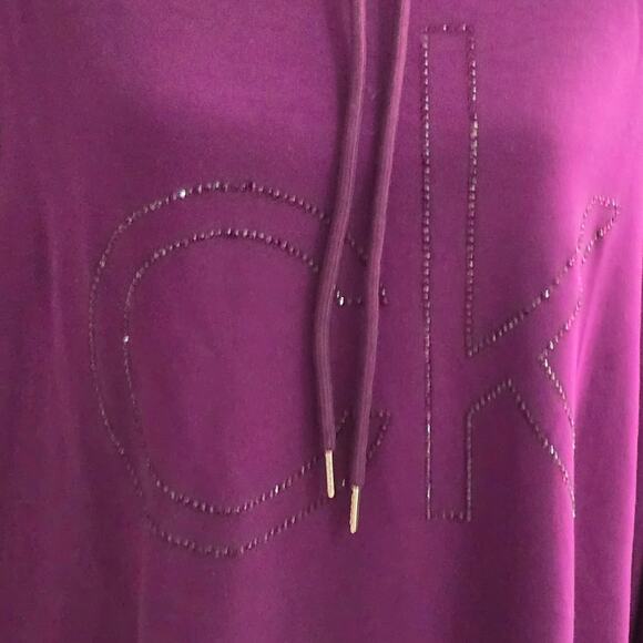 Calvin Klein Purple Plum Hooded Super Soft CK Dress Plus Size 3X New - Picture 5 of 8